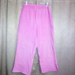 Quacker Factory Vintage Pink Pull On Capri Pants with Rhinestones Size S…